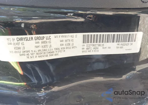 2012 Fiat 500 Sport z USA, uszkodzony, nr VIN 3C3CFFBR2CT386135